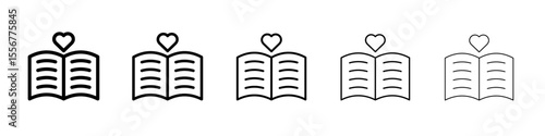 Love story icon thin flat outline style vector sign