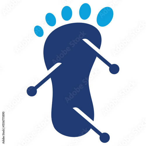 Acupuncture Flat Blue Icon