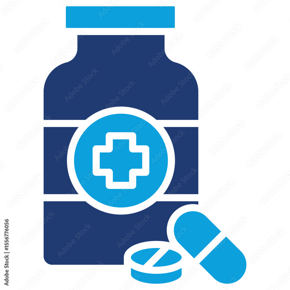 Obraz premium Medicine Flat Blue Icon
