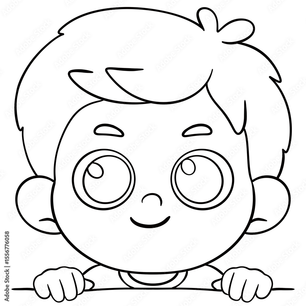 Obraz premium kids clipart border peek