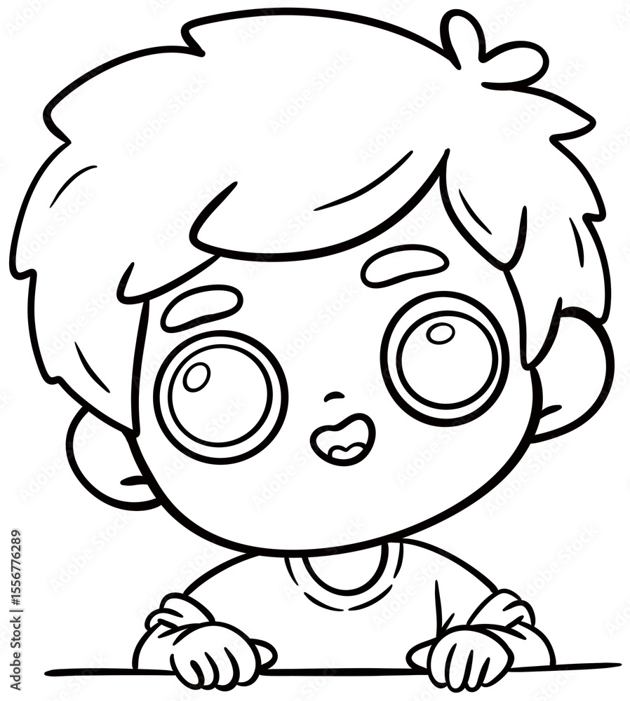 Obraz premium kids clipart border peek