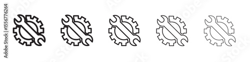 mechanic settings icon thin flat outline style vector sign