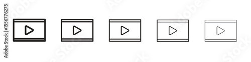 Media player icon thin flat outline style vector sign Free Download Media player icon thin flat outline style vector sign - GFXLoad