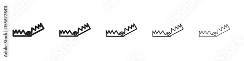 Metal trap icon thin flat outline style vector sign
