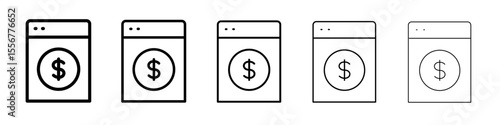 Money laundering icon thin flat outline style vector sign