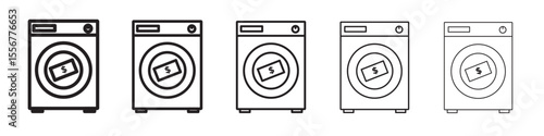 Money laundering icon thin flat outline style vector sign