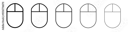 Mouse icon thin flat outline style vector sign
