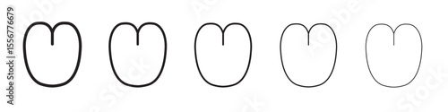 Mouth sticking tongue out icon thin flat outline style vector sign