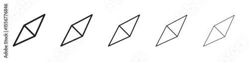 Navigator arrow icon thin flat outline style vector sign