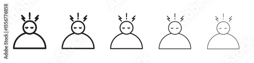 Nervous breakdown icon thin flat outline style vector sign