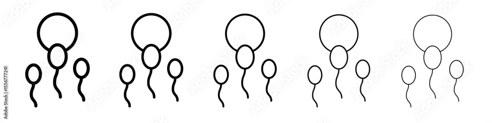 ovule being fertilized by sperm icon thin flat outline style vector sign