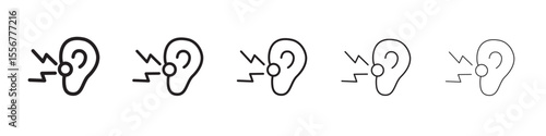 Otitis icon thin flat outline style vector sign