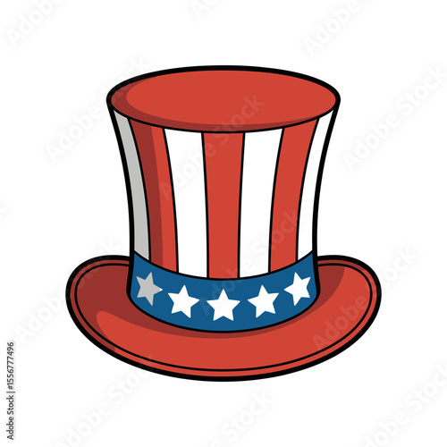 uncle sam hat with american flag colors vector illustration