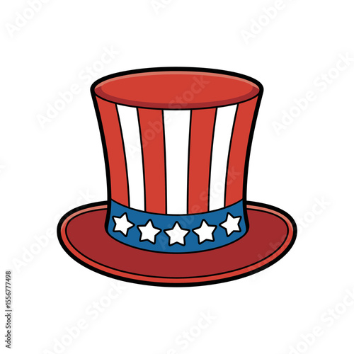 uncle sam hat with american flag colors vector illustration