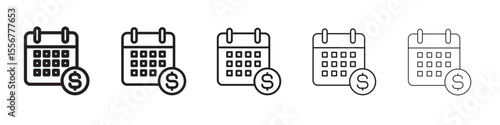 Payday icon thin flat outline style vector sign