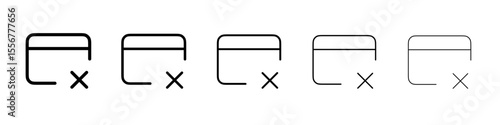 Payment cancel icon thin flat outline style vector sign