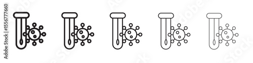 PCR test icon thin flat outline style vector sign