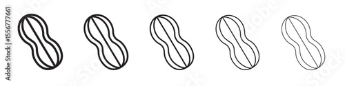 Peanut icon thin flat outline style vector sign