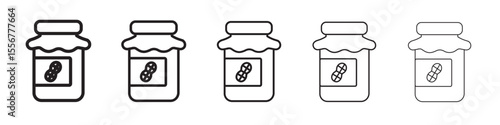 Peanut butter icon thin flat outline style vector sign