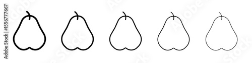 Pear icon thin flat outline style vector sign