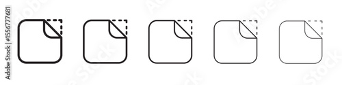 peel off sticker icon thin flat outline style vector sign