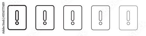 Penalty card sport icon thin flat outline style vector sign