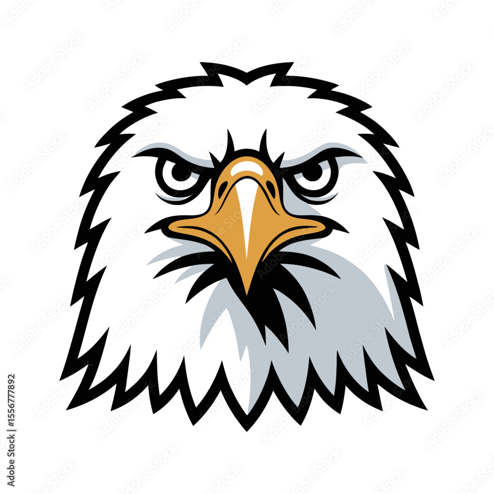 Obraz premium bald eagle head vector illustration