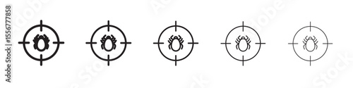 Pest control icon thin flat outline style vector sign