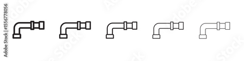 pipe icon thin flat outline style vector sign