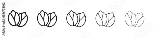 pistachio icon thin flat outline style vector sign