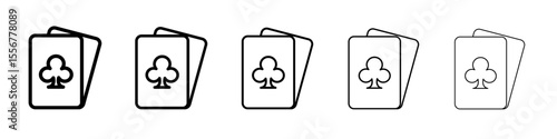 playing card icon thin flat outline style vector sign