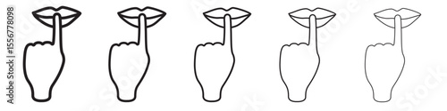 Please do quite pssst icon thin flat outline style vector sign