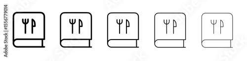 recipe book icon thin flat outline style vector sign