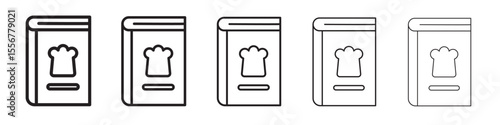 recipe book icon thin flat outline style vector sign