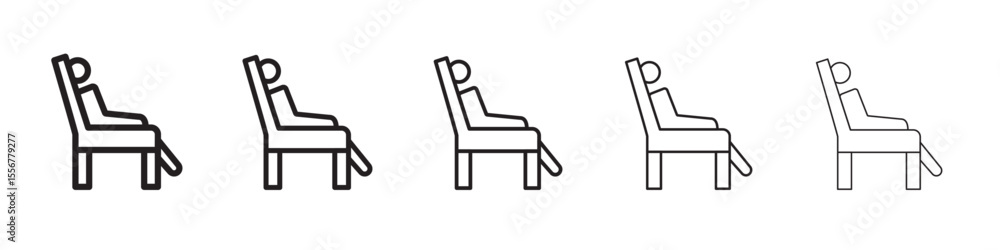 Relaxation icon thin flat outline style vector sign Relaxation icon thin flat outline style vector sign
