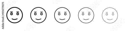 Regret expression icon thin flat outline style vector sign
