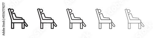 Relaxation icon thin flat outline style vector sign