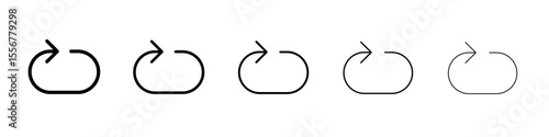 Repeat reload arrow icon thin flat outline style vector sign