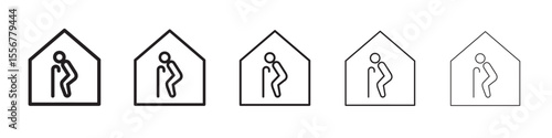Retirement icon thin flat outline style vector sign