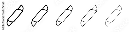 Riccioli pasta icon thin flat outline style vector sign