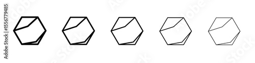 Rock stone crystal icon thin flat outline style vector sign