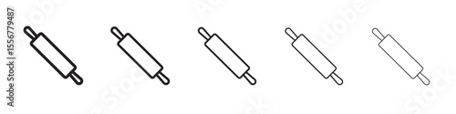 rolling pin icon thin flat outline style vector sign