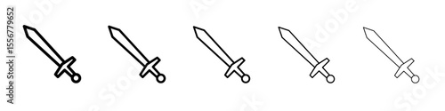 sabre icon thin flat outline style vector sign