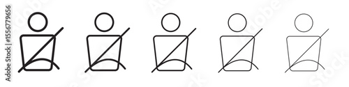 Safety belt icon thin flat outline style vector sign