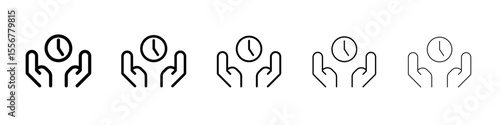 save or care time icon thin flat outline style vector sign