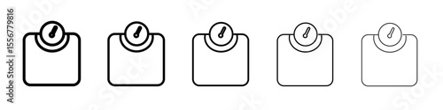 Scales icon thin flat outline style vector sign