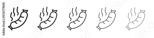sausages icon thin flat outline style vector sign