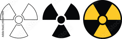 Radioactive symbol vector illustration radiation hazard warning sign danger zone caution nuclear energy design vector illustration