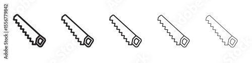Saw icon thin flat outline style vector sign