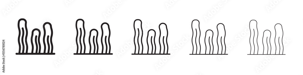 Obraz premium Seaweed icon thin flat outline style vector sign
